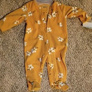 Carter's Mustard Floral Footie
